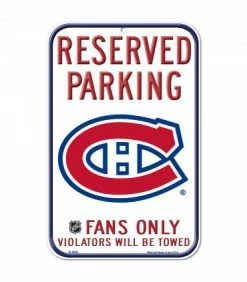 Panneau NHL "Parking Réservé" Canadiens De Montréal